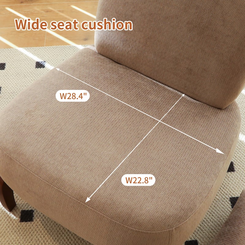 Cute Accent Chair with Solid Wood Legs, Velvet Living Room Chair with Soft Cushion, Cozy Bedroom Chair