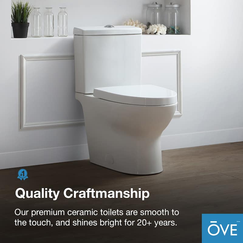 Ove Decors 1.1 / 1.6 GPF Dual Flush Two-Piece Elongated Chair Height