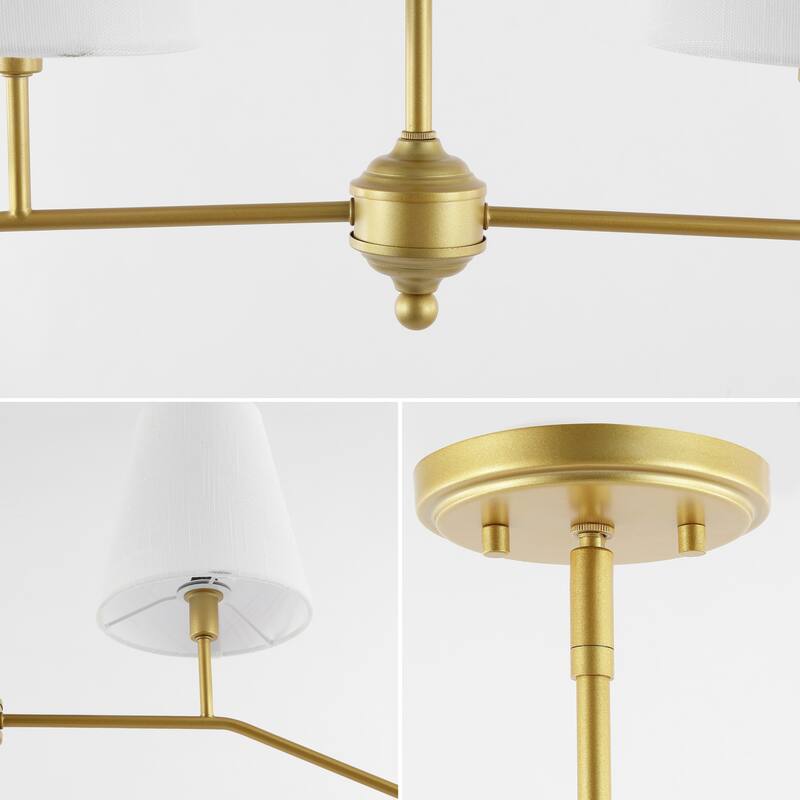 Madsen 47.5" 4-Light Classic Minimalist Iron Linear LED Pendant, Gold Painting by JONATHAN Y