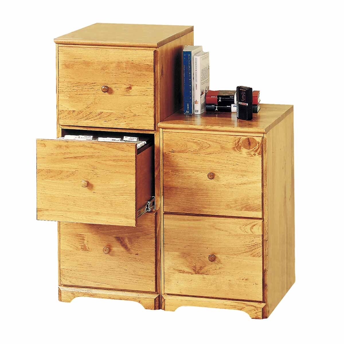 Shop File Cabinet County Pine 3 Drawer 38h X 15 5w Overstock 13303312