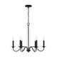 preview thumbnail 1 of 3, Vincent 6-light Black Iron Hanging Chandelier 22"H x 26"W
