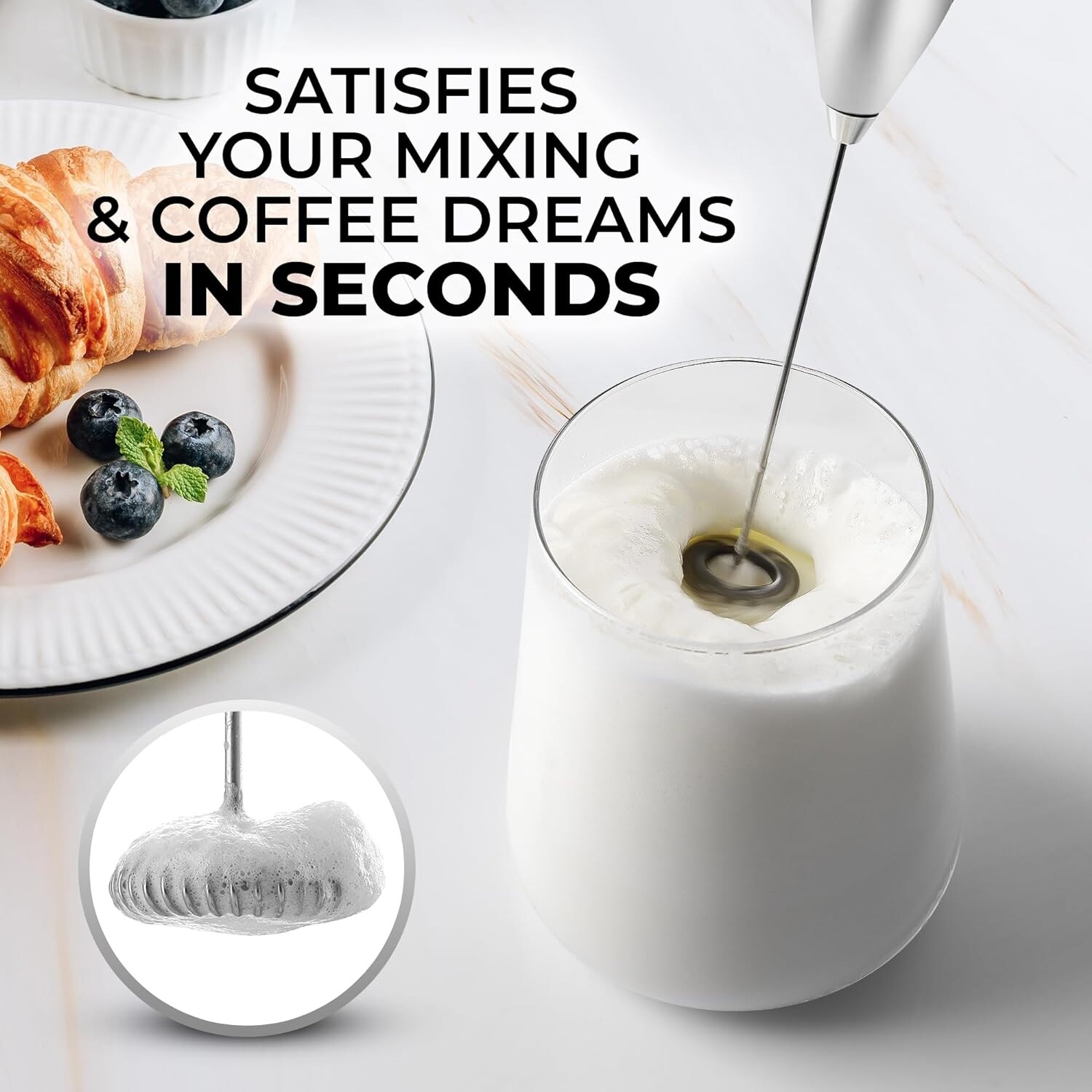 Zulay Kitchen Powerful Milk Frother for Coffee with Upgraded
