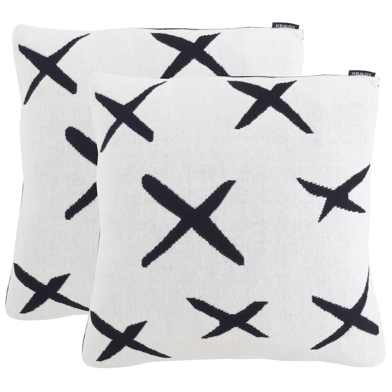SAFAVIEH Denada 18-inch Square Decorative Throw Accent Pillow with Insert (Set of 2)