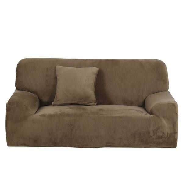 Shop Universal Fit Flannel Stretch Chair Loveseat Couch Sofa Cover