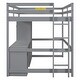 preview thumbnail 22 of 28, Full Size Wood Loft Bed with Wardrobe, Desk and Drawers