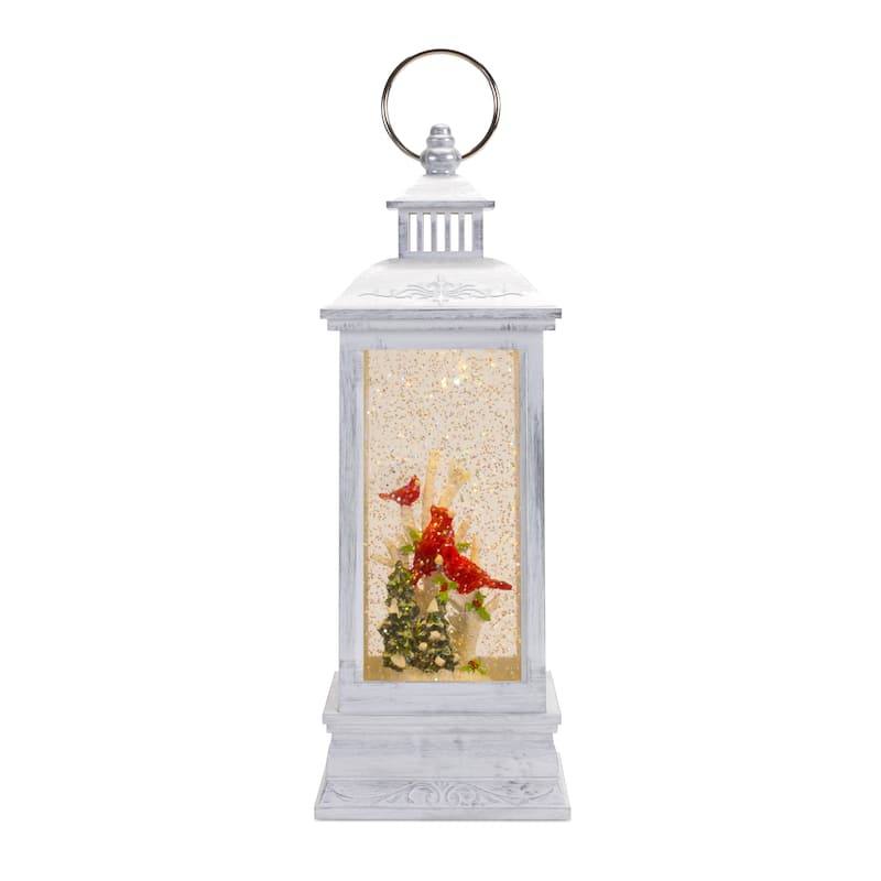 12.75" Cardinal on Branch Lantern Snow Globe