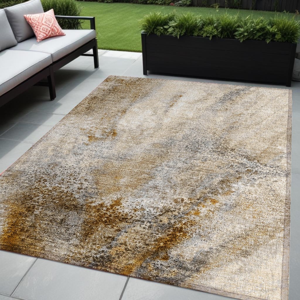 Varo Artistic Abstract Weather Resistant Current & Stylish Outdoor Rug
