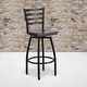 preview thumbnail 9 of 9, Ladder Back Swivel Metal Barstool - 16.5"W x 20.5"D x 44.5"H - 16.5"W x 20.5"D x 44.5"H