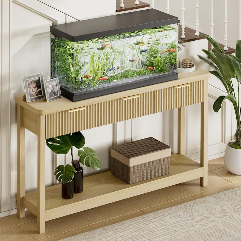 51"Wood Console Sofa Table with 3 Drawers for Living Room