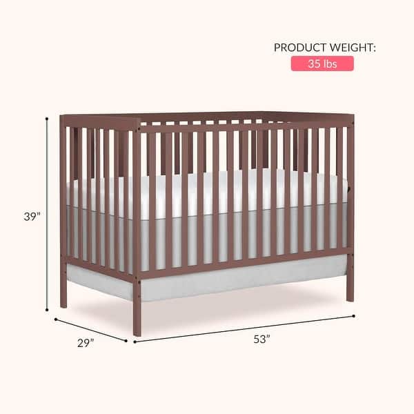 dimension image slide 2 of 3, Dream On Me Synergy 5 in 1 Convertible Crib