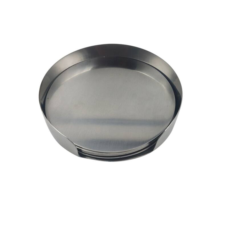 Set of 4 Coasters Silver- A - SILVER
