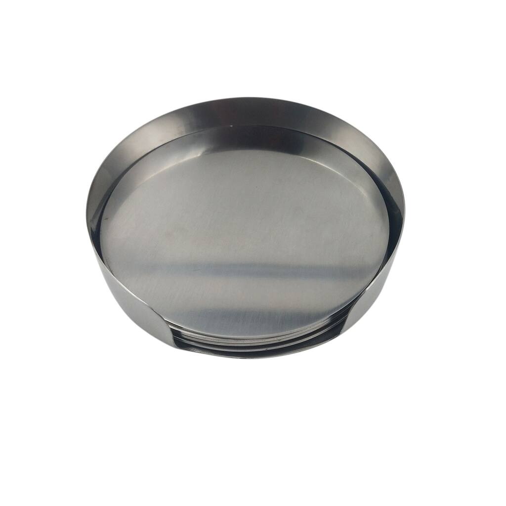 Set of 4 Coasters Silver- A - SILVER