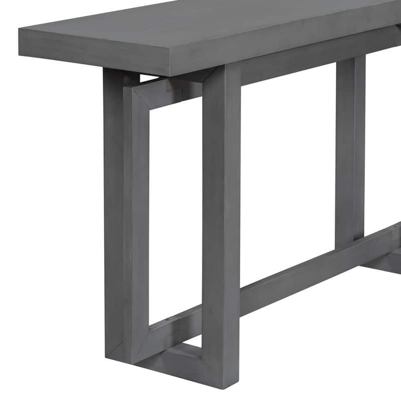 Modern Console Table Sofa Table with Concrete Top, 59'' Long Accent Entryway Table