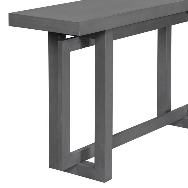 Modern Entryway Console Table with Industrial-inspired Concrete Wood Top, Hallway Foyer Sofa Long Table Entryway Table