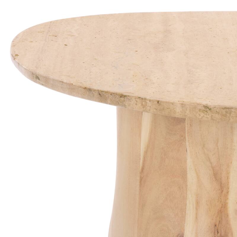 SAFAVIEH Couture Jennamira Travertine Accent Table - 18"W x 17"D x 21"H
