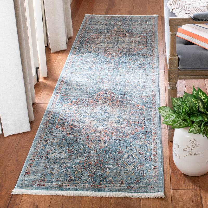 SAFAVIEH Victoria Marietta Traditional Oriental Rug - 2' 2" x 6' - Navy/Red - Runner
