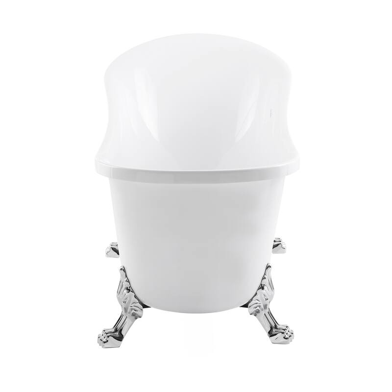 Caché Single Slipper, Clawfoot Soaking Acrylic Bathtub
