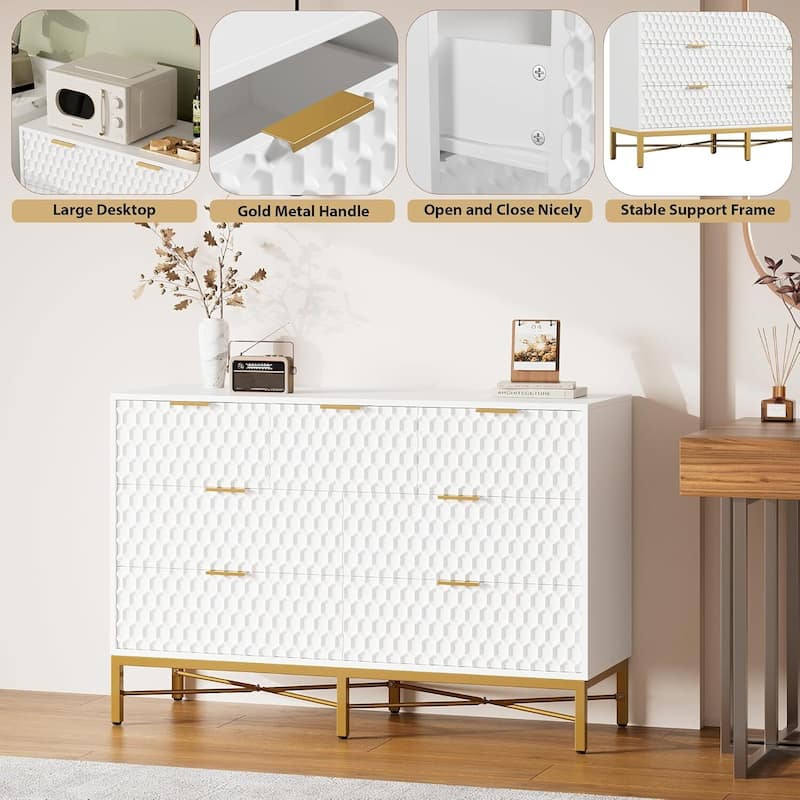 Simply Modern Chest of Drawers, 7 Drawer Dresser for Bedroom, Living Room, Hallway