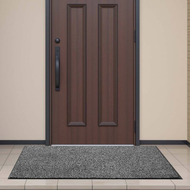 Grey Carpet Floor Mat 5x3 ft with Non-Slip Backing for Home and Commercial Use - 60 x 36 x 0.28 in