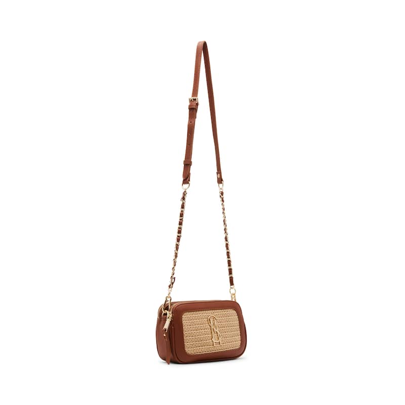 Steve Madden Daisy Crossbody Bag - Raffia/Cognac
