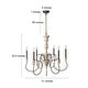 preview thumbnail 7 of 8, LALUZ Farmhouse 6-Light Rustic Wood Classic Chandelier for Living Dining Room