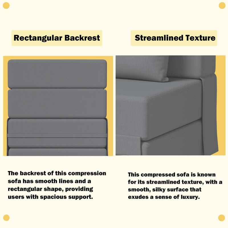 Convertible Compression Corduroy Sectional Sofa (Set of 2)