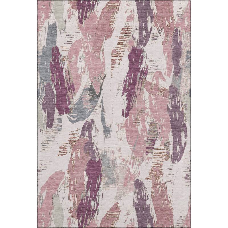 Premium Washable Super Soft Contemporary Strokes Mayfield Rug