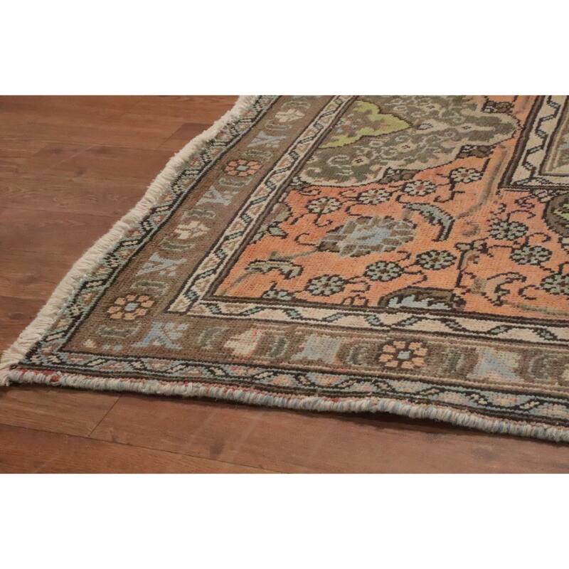 Hand Knotted Oriental 100% Wool Carpet Traditional Floral Oranges & Rust Tabriz Area Rug - 12' 7'' X 10' 1''