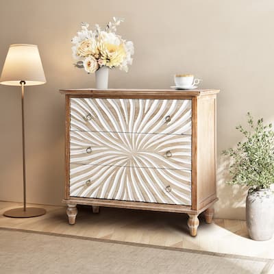 Vintage 3 Drawer Dresser, Wide 3 Chest of Drawers