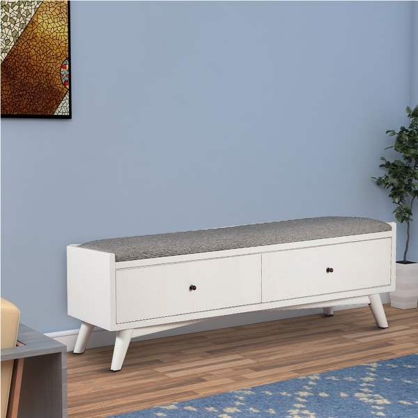 Upholstered bench with 2025 drawers
