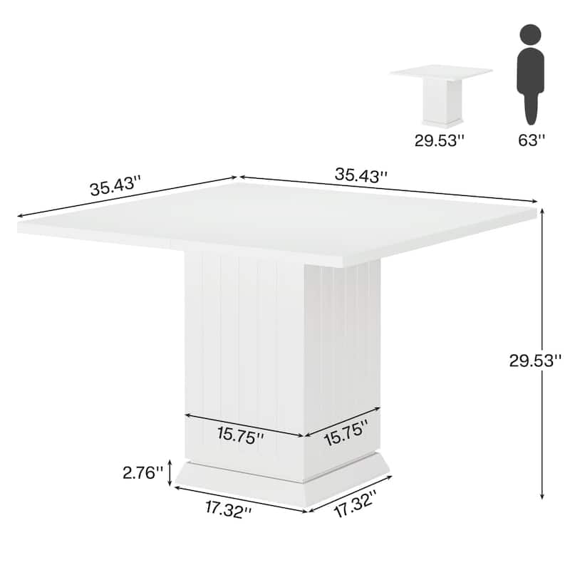 Modern Wood Square Dining Table for Kitchen Dining Room