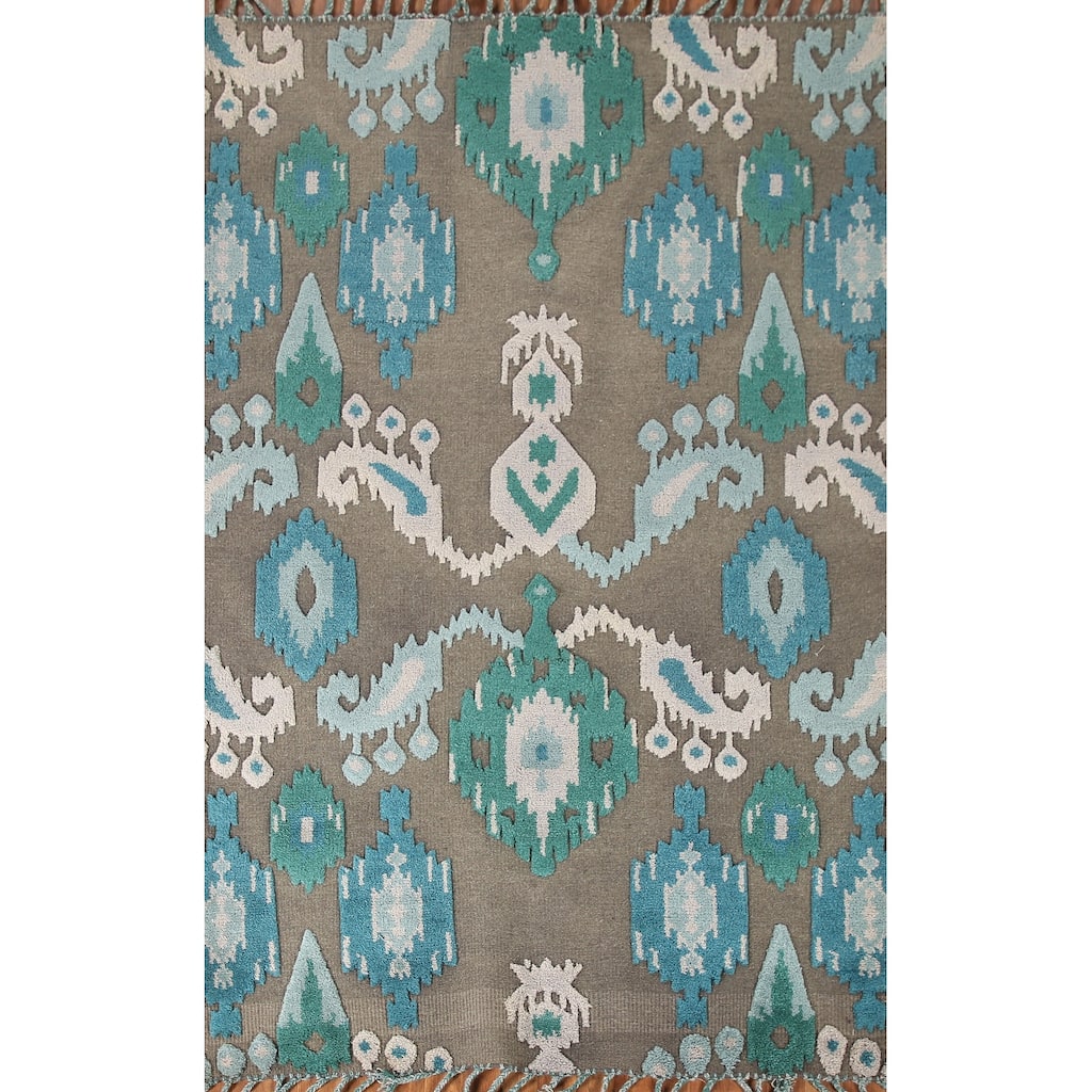 Brown Moroccan Indian Area Rug Hand-Knotted Wool Carpet - 5'1"x 7'11"