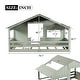 preview thumbnail 14 of 38, Wood House Bed with Roof & Door, Window and Guardrail