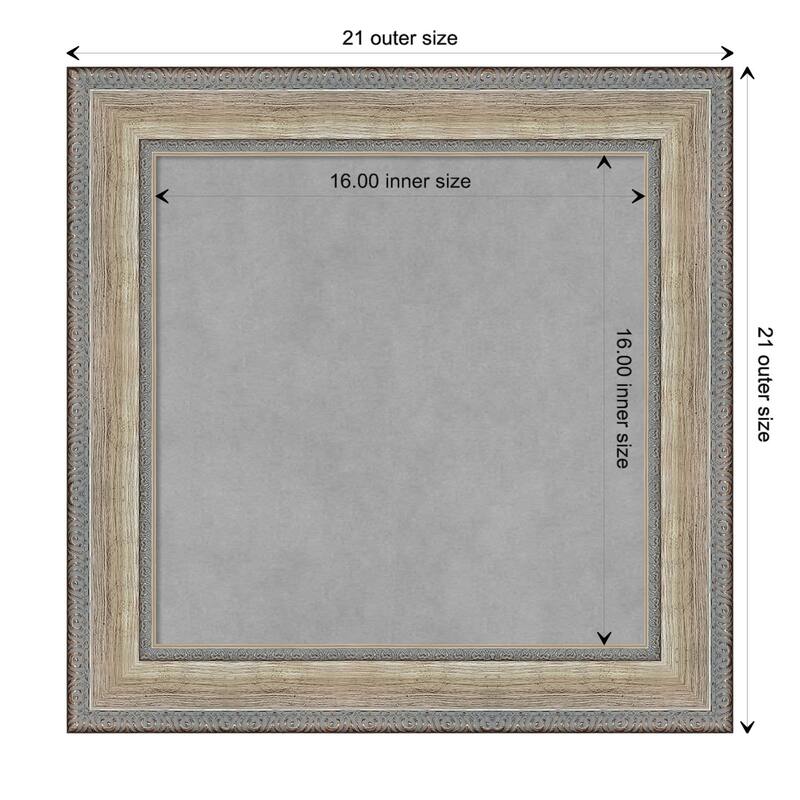 Amanti Art Fleur Champagne Silver Framed Magnetic Board - Board Size 16x16