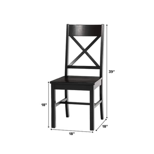 dimension image slide 1 of 2, Walker Edison Antique X-Back Dining Side Chairs (Set of 2)