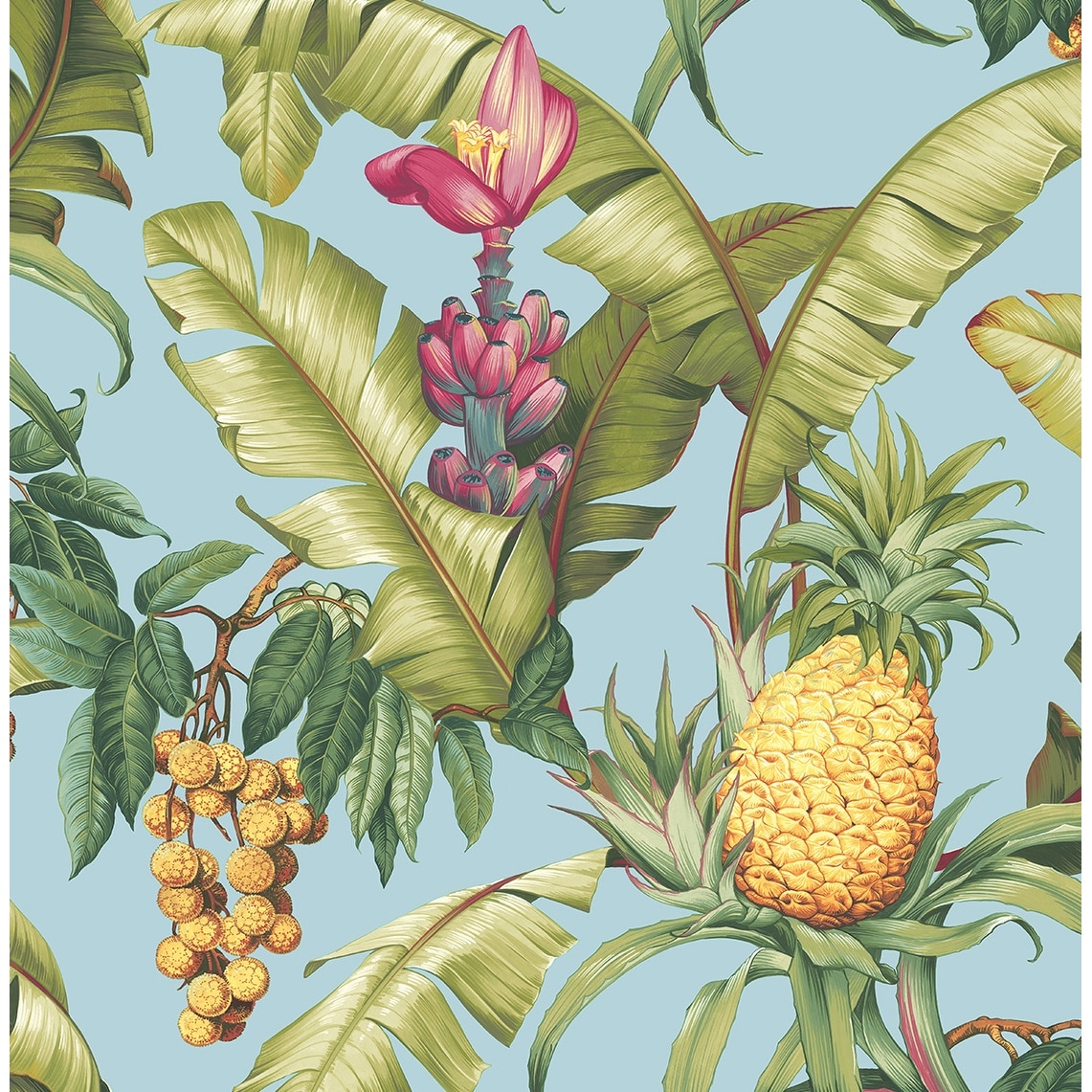 NextWall Pineapple Floral Peel and Stick Wallpaper