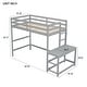 preview thumbnail 6 of 9, Gray Twin Size Pine Wood High Loft Bed with Ladder