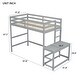 preview thumbnail 14 of 22, Twin High Loft Bed with Ladder landing Platform and Guardrails, White