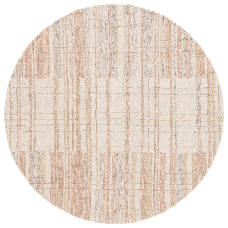SAFAVIEH Handmade Metro Gaia French Country Wool Rug - 6' Round - Ivory/Rust