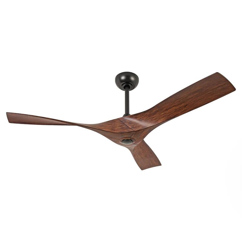 52" Erin Modern Industrial Black & Walnut Ceiling Fan