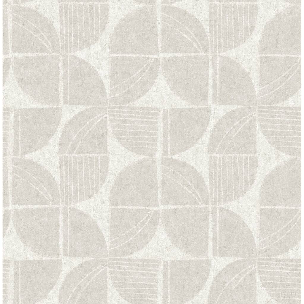 A-Street Prints Baxter Bone Semicircle Mosaic Wallpaper