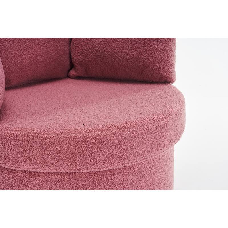 Teddy Fabric Swivel And Storage Chair