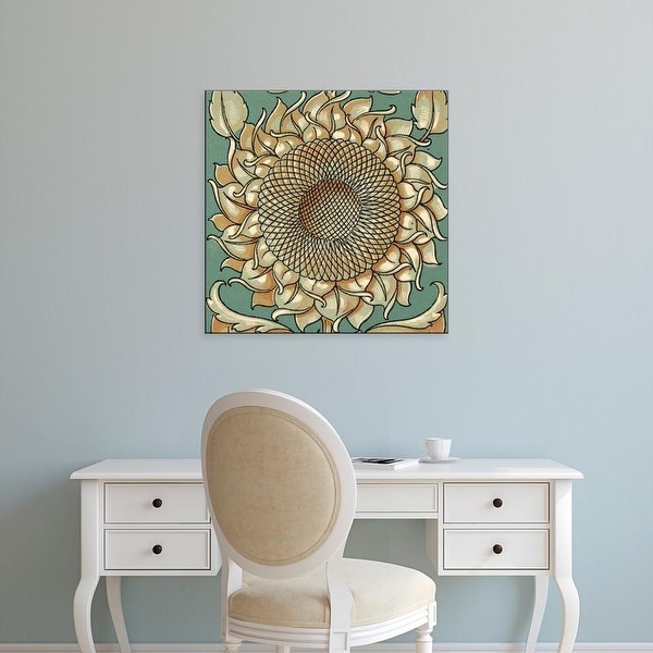 Easy Art Prints Unknown's 'Sunflower Woodblock I' Premium Canvas Art