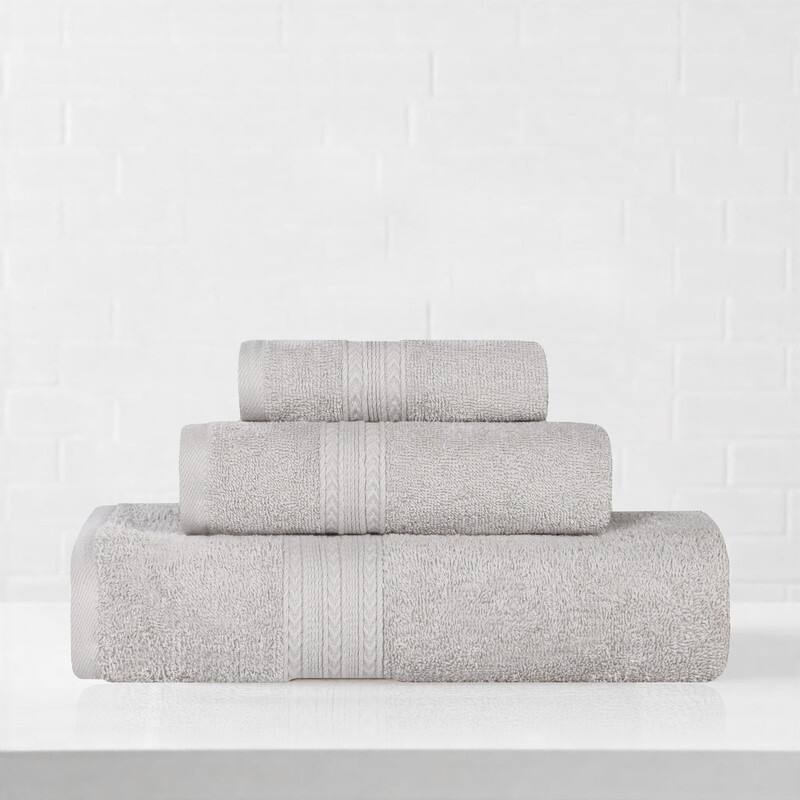 Superior Eco-Friendly Cotton 3-Piece Towel Set - Silver