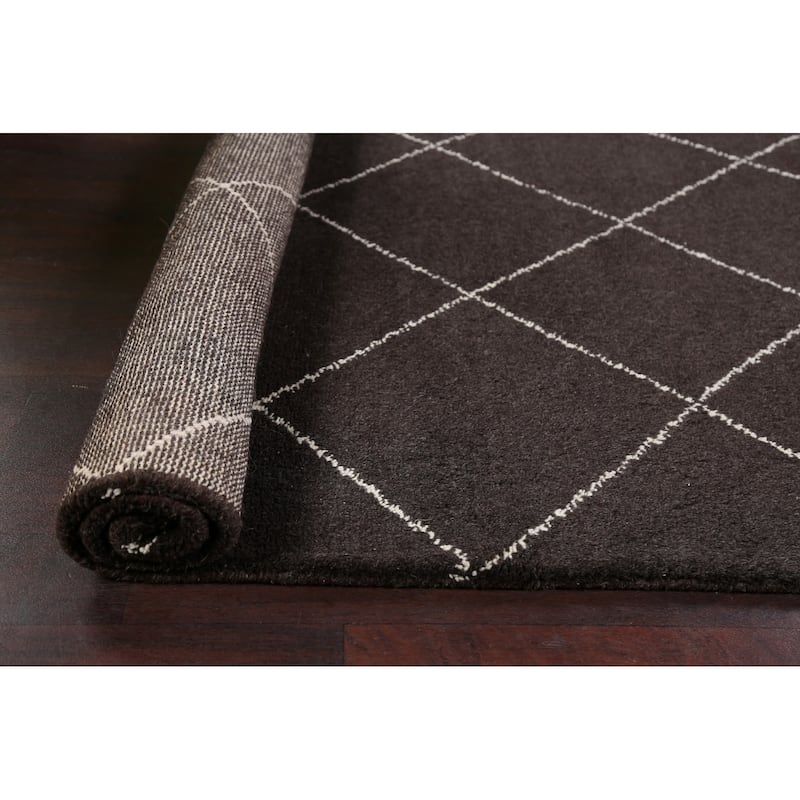 Trellis Modern Moroccan Oriental Area Rug Hand-knotted Wool Carpet - 5'4" x 6'4"