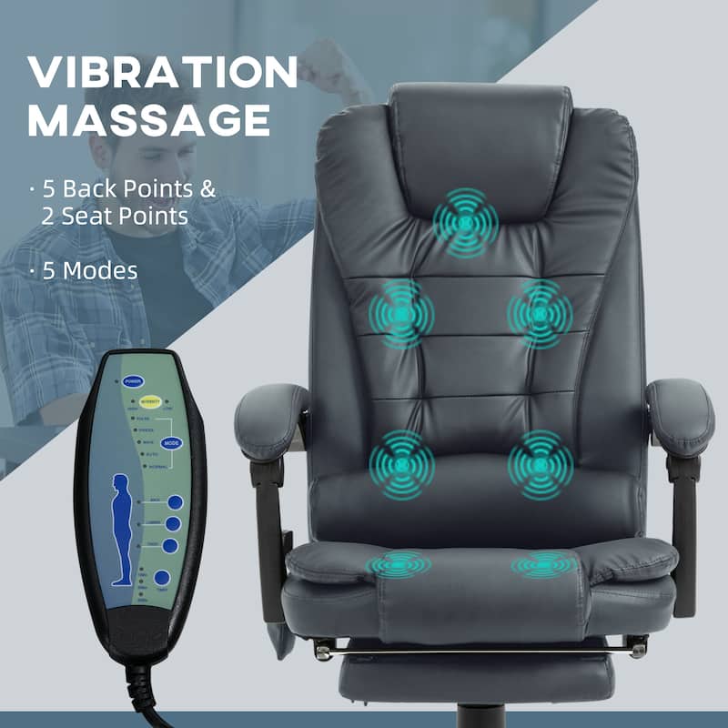 Vinsetto 7-Point Massage Office Chair High Back Executive Recliner - N/A