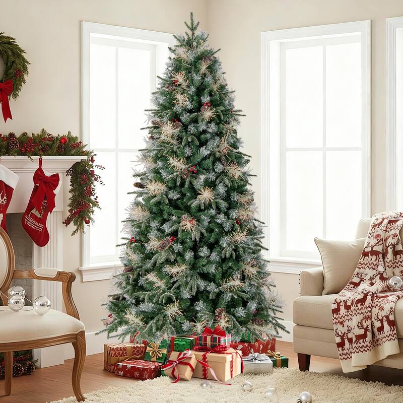 Costway 5/6/7 FT Artificial Christmas Tree with 602/806/1072 Branch - Green - See Details