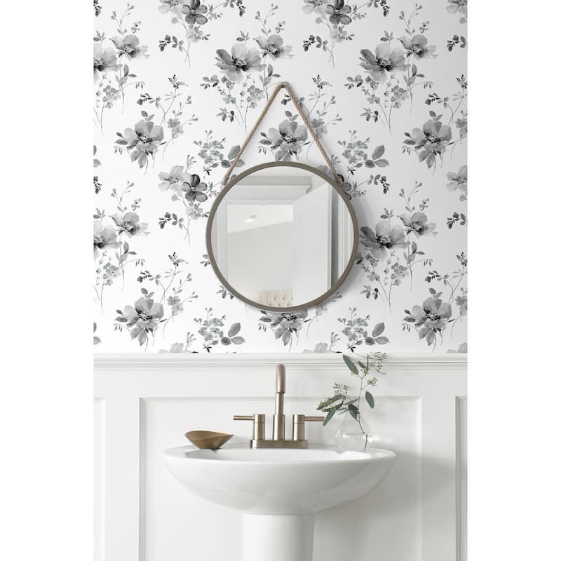 NextWall Watercolor Windflower Peel and Stick Wallpaper