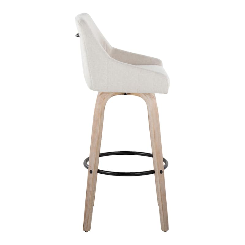 The Gray Barn Hadley 30" Fixed-Height Bar Stool with Bent Wood Legs & Round Footrest (Set of 2)