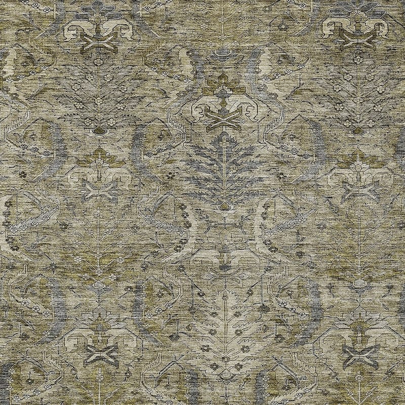 HomeRoots Damask Transitional Rectangle Outdoor Rug